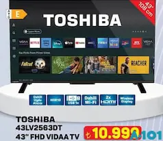 TOSHİBA 43LV2563DT 43 İNÇ FHD VIDAA TV TELEVİZYON